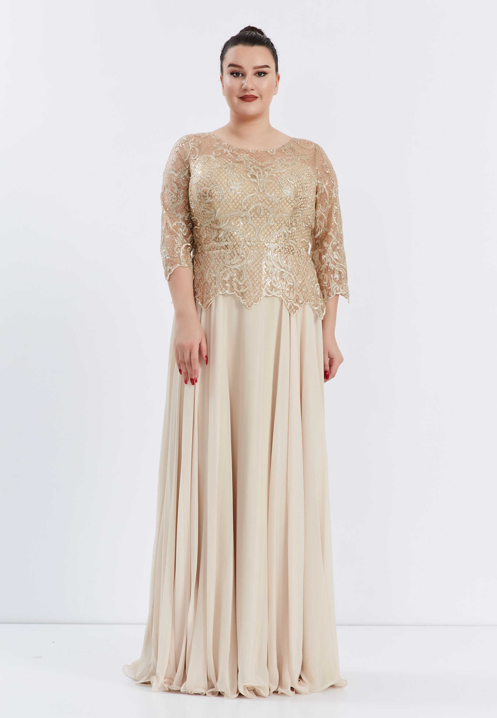 Mid-Length Maxi Chiffon Column Plus Size Prom Dress frc00632-b Mid-Length Maxi Chiffon Column Plus Size Prom Dress frc00632-b
