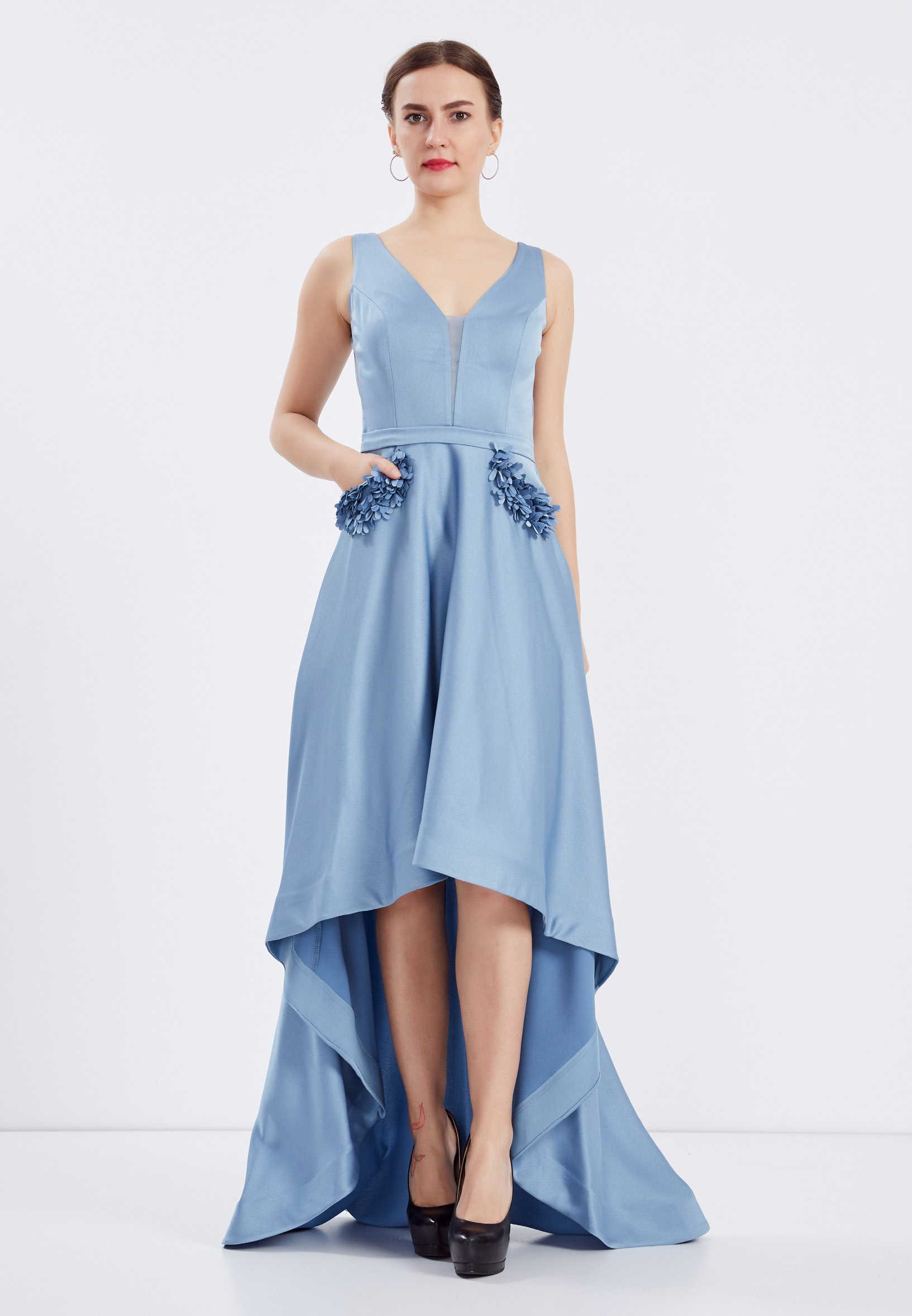 Sleeveless Maxi Tulle A - Line Regular Prom Dress liw1194