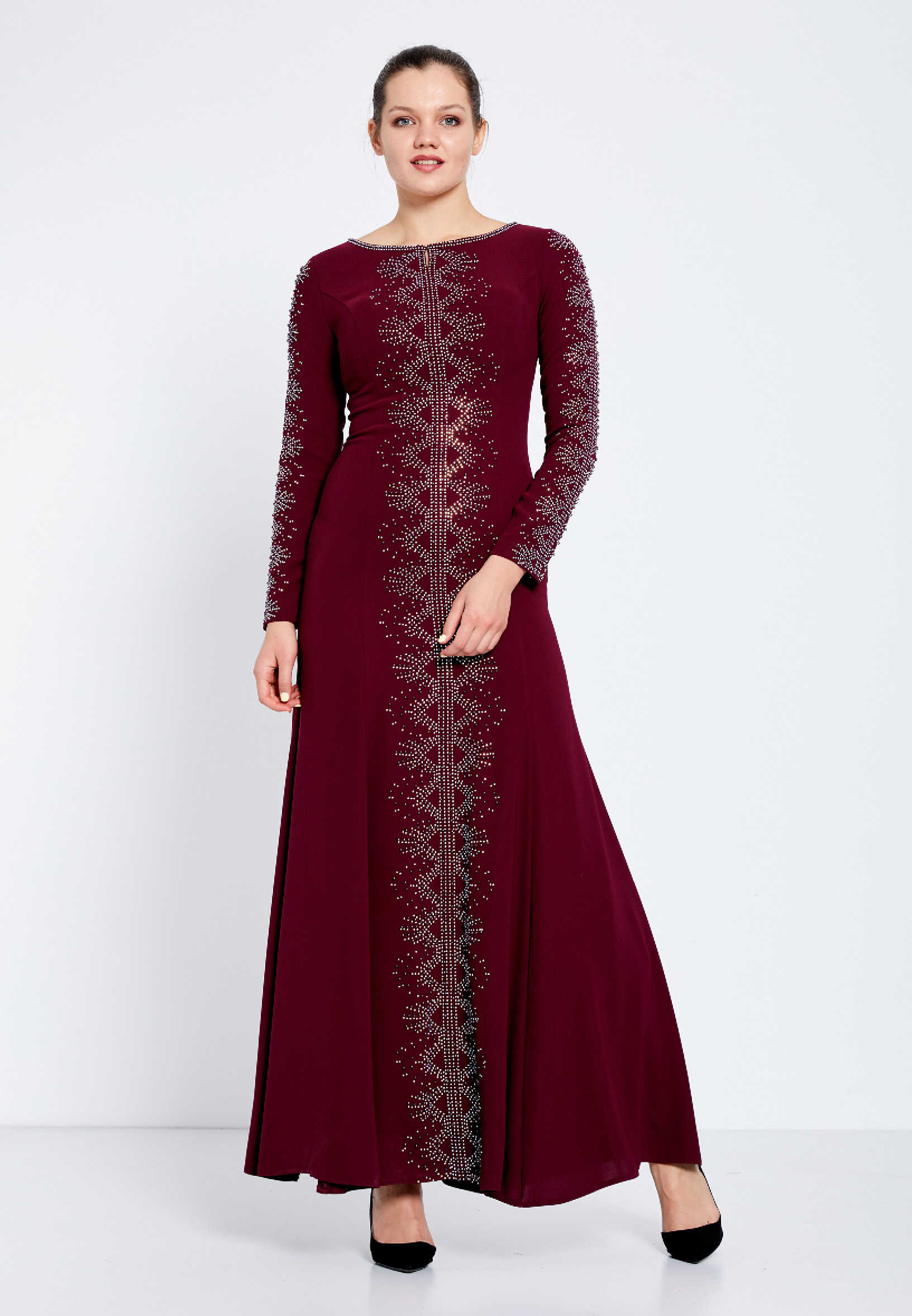 long sleeve turkey dress Maxi Crepe Column Regular Evening efl7281 95% Cotton Pact Women's Organic Cotton Size:Black under-70-sale