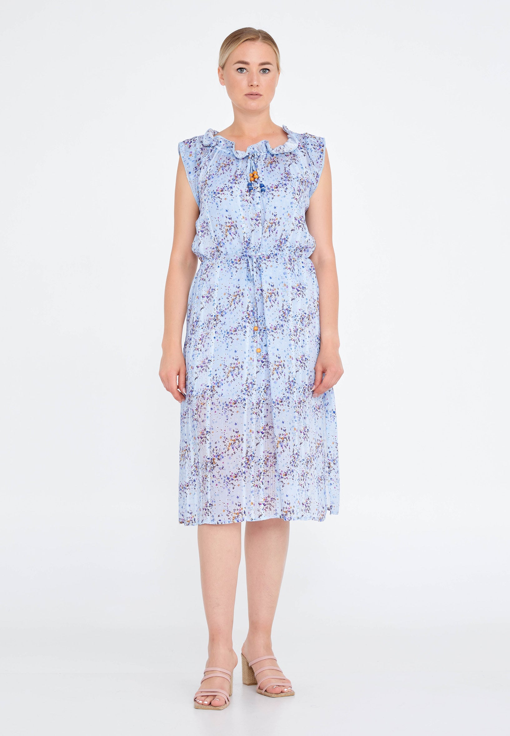 Short Sleeve Midi Chiffon Column Regular Casual Dress qmlqe54