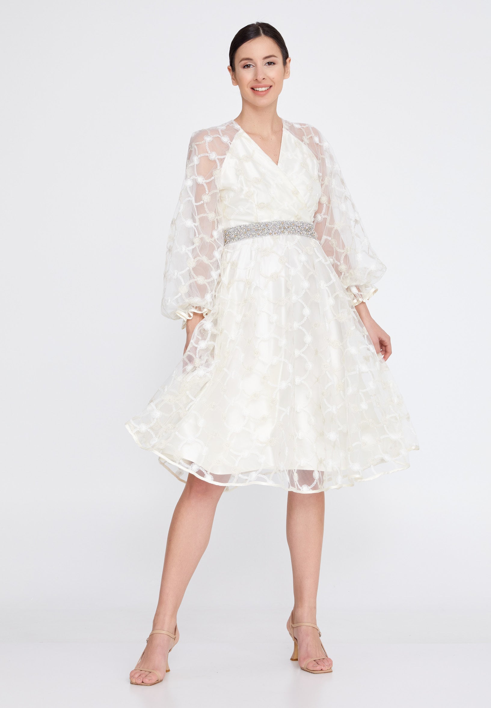 midi long sleeve prom dresses Long Sleeve Midi Tulle A