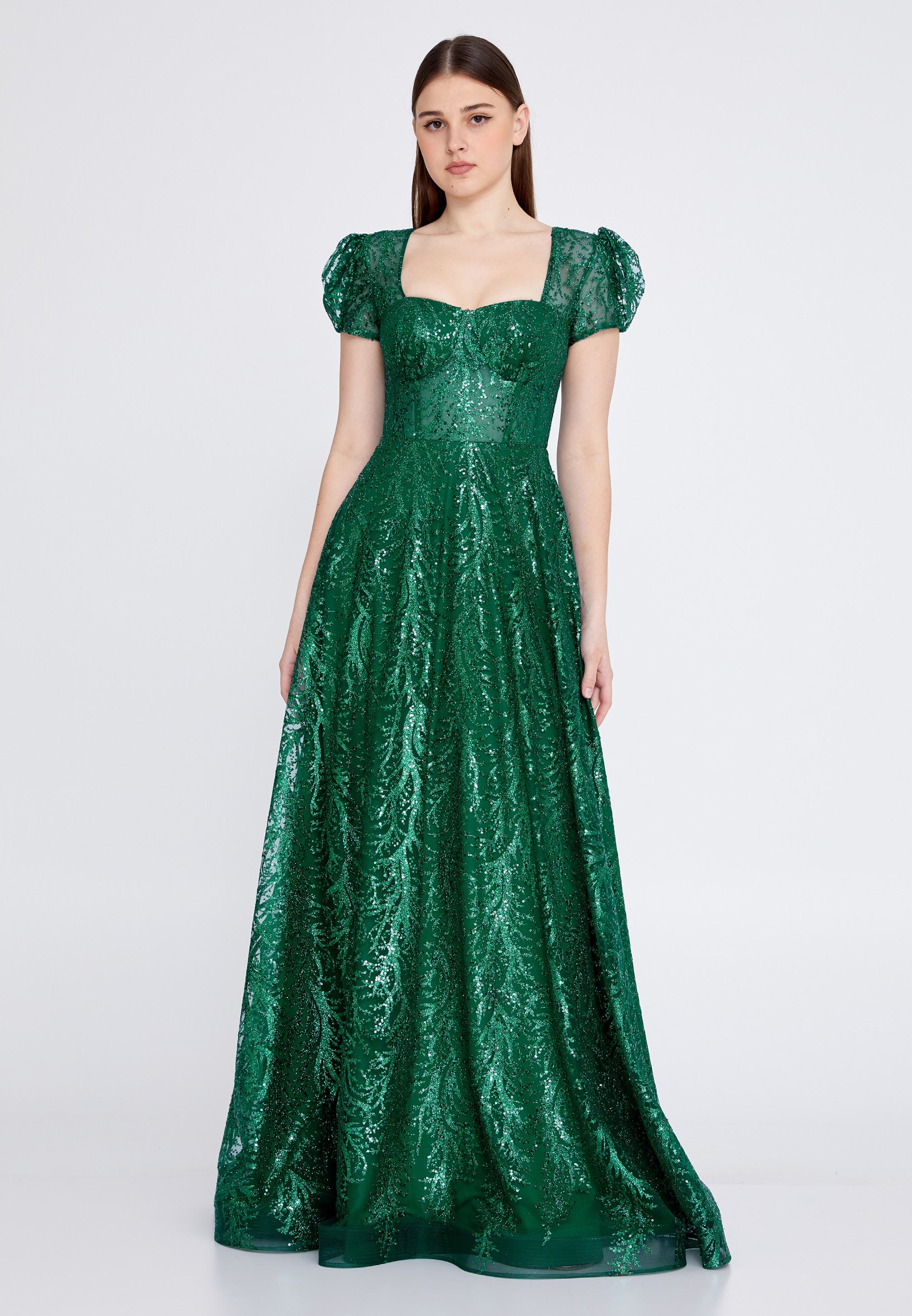 Short Sleeve Maxi Tulle A Line Regular Wedding Guest Dress rmn3156