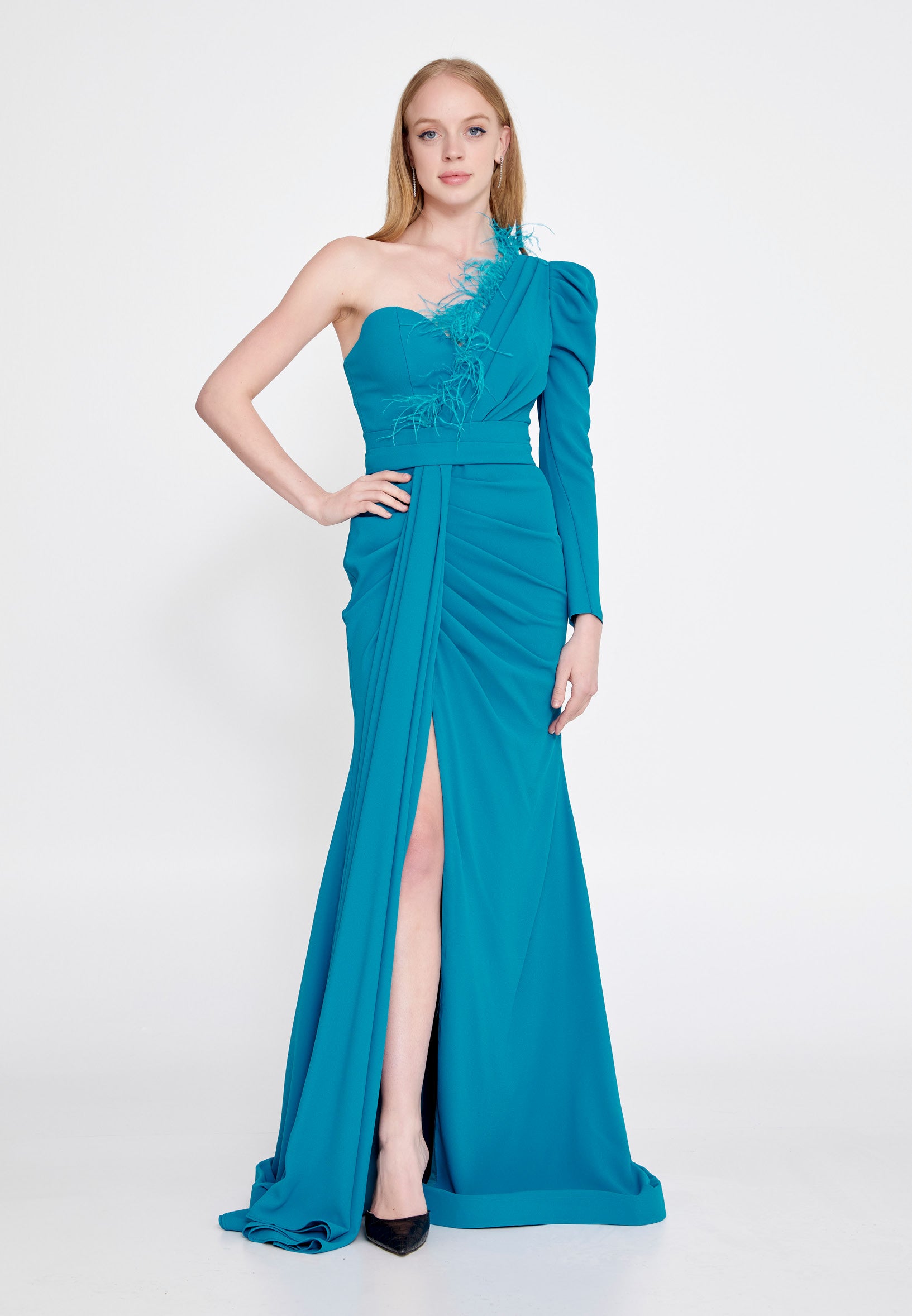 Long Sleeve Maxi Lycra Mermaid Regular Wedding Guest Dress msp77375