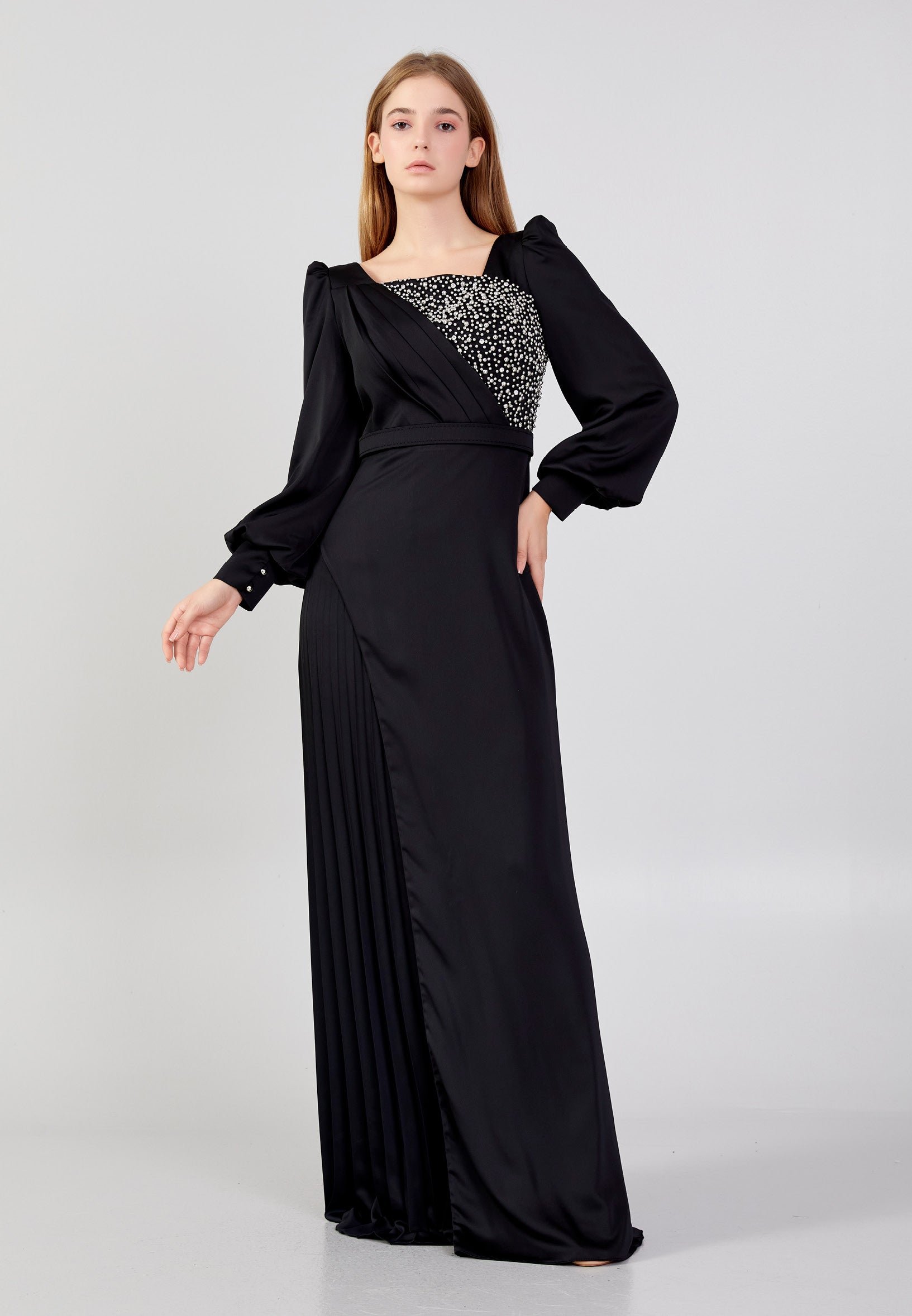 Stylish Halter Sleeveless Brown Satin Mermaid Long Wedding Guest Dress Evening Dress