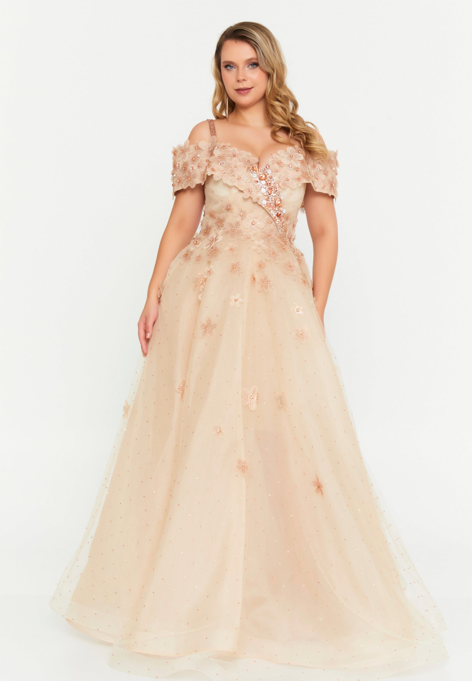 Off Shoulder Maxi Tulle A