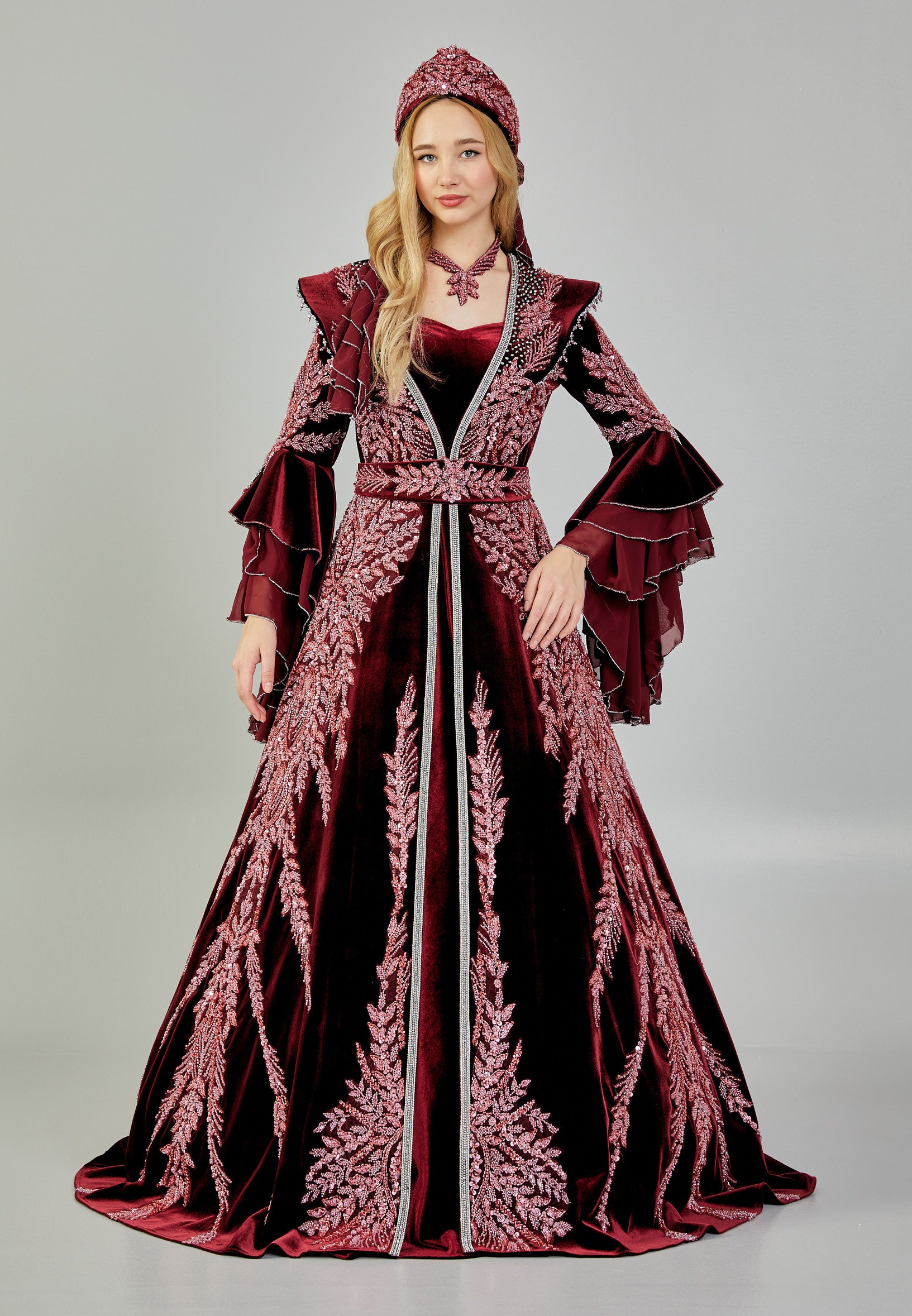 Long Sleeve Maxi Velvet Regular Engagement Dress nmd2402 – Istanbul