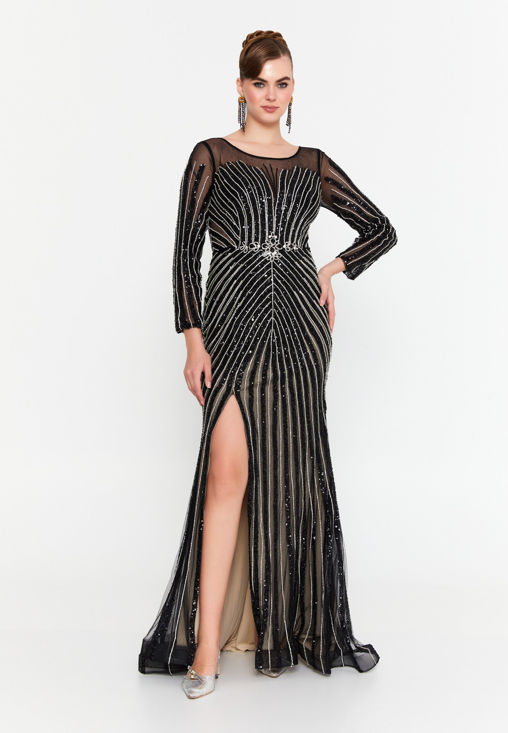 Turtleneck Long Sleeve Maxi Mermaid Dress main image 0