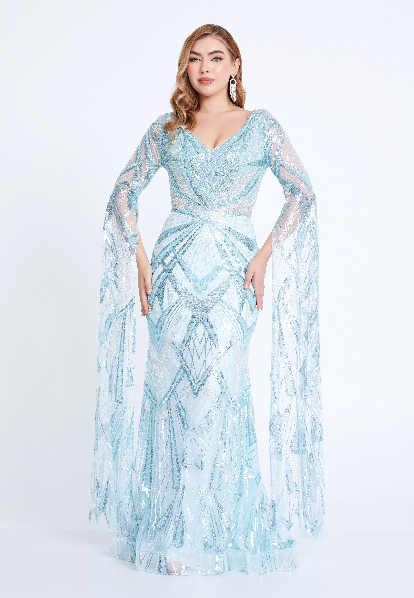 mermaid slit dress Strapless Beaded Mermaid Dress CD0214 – Sparkly Gowns