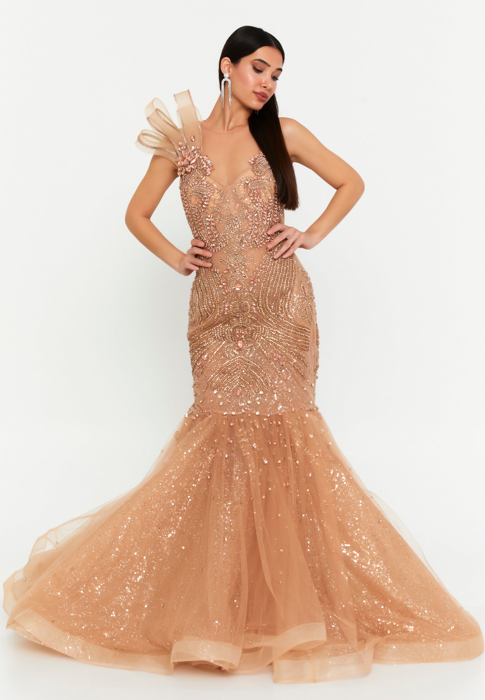Sleeveless Maxi Tulle Fit & Flare Regular Prom Dress mtn88194 Sleeveless Maxi Tulle Fit & Flare Regular Prom Dress mtn88194