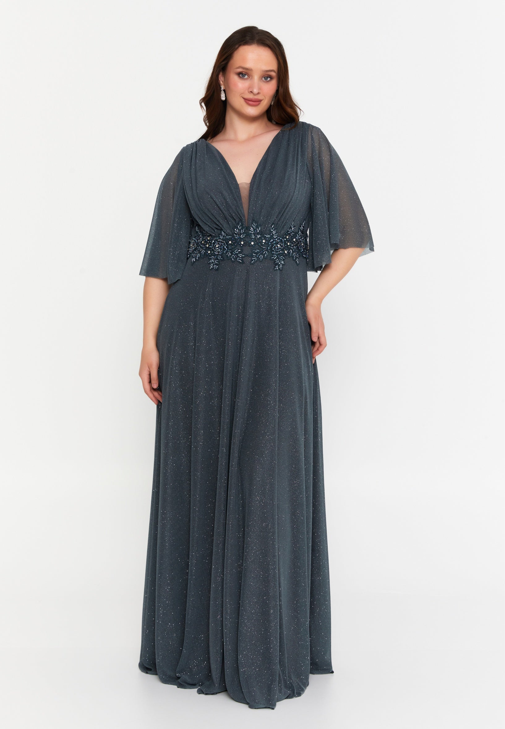 Mid-Length Midi Lycra Column Plus Size Casual Dress ayb18k6950
