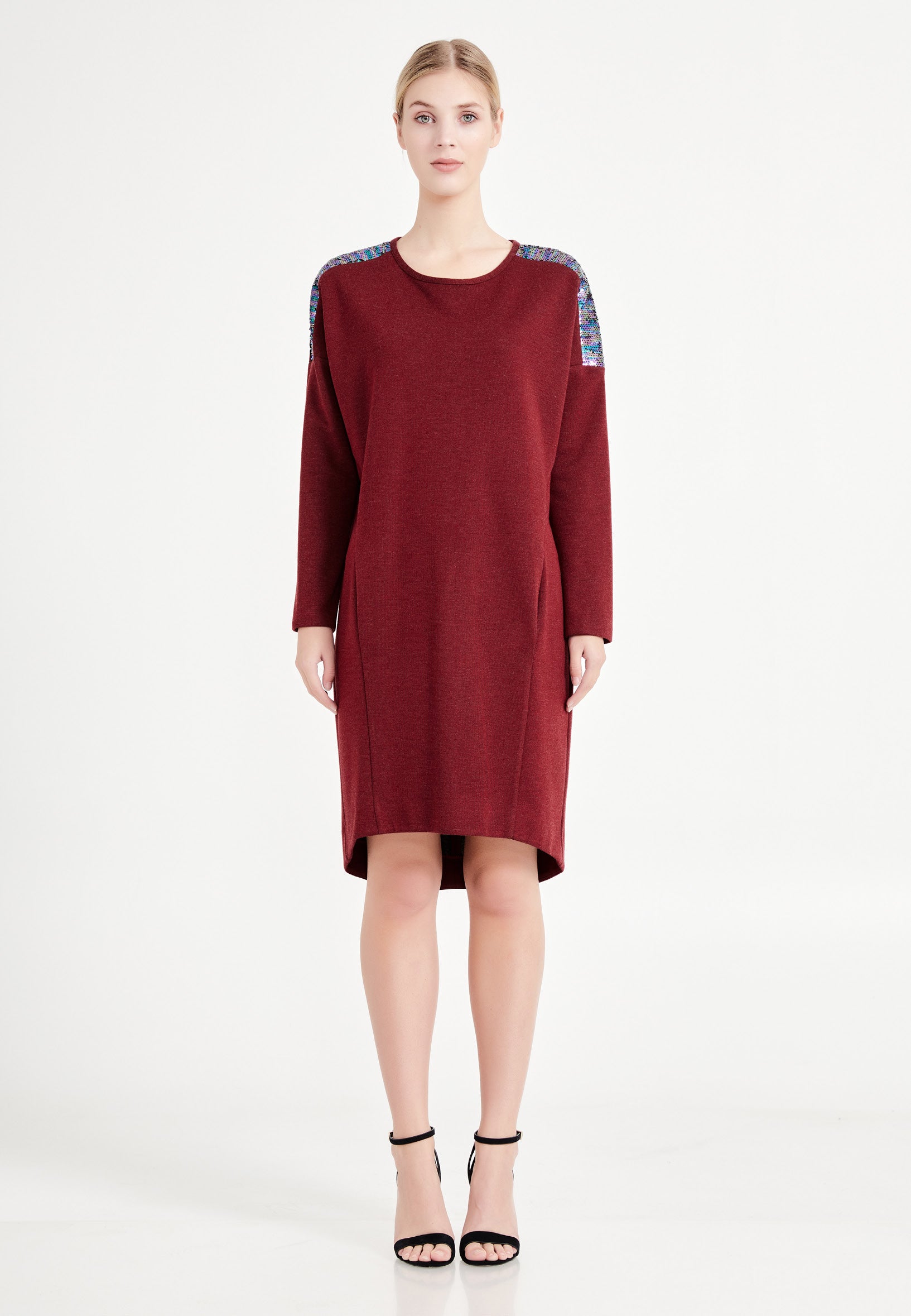long sleeve lycra dress Long Sleeve Mini Lycra Column Regular Casual Dress mis18262a