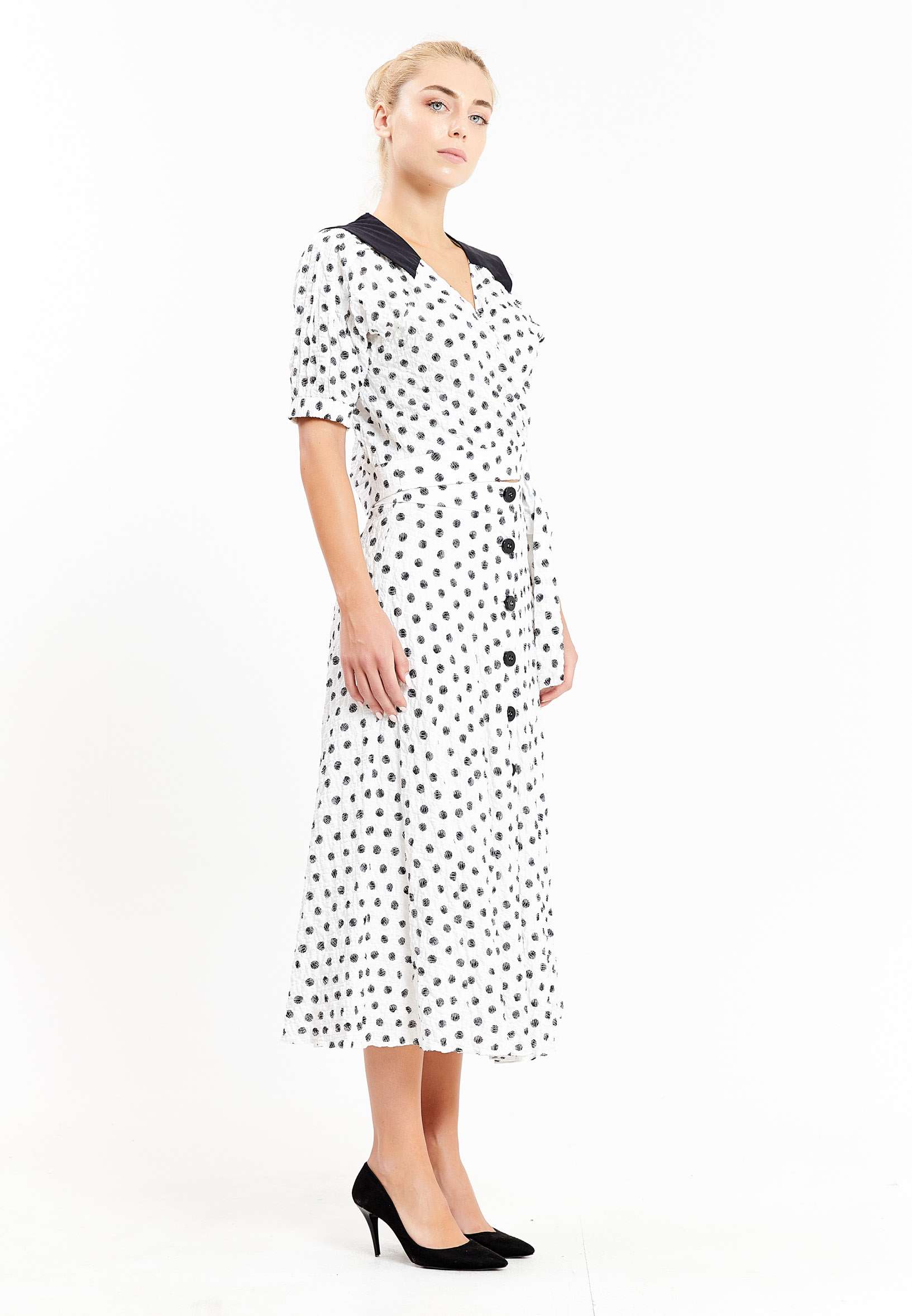 Short Sleeve Geometric Regular Blouse kmy10238 - Blouse - Istanbul Fashion Center