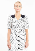 Short Sleeve Geometric Regular Blouse kmy10238 - Blouse - Istanbul Fashion Center