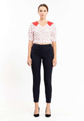 Short Sleeve Geometric Regular Blouse kmy10238 - Blouse - Istanbul Fashion Center