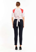 Short Sleeve Geometric Regular Blouse kmy10238 - Blouse - Istanbul Fashion Center