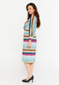 Long Sleeve Midi Lycra Column Regular Casual Dress esl288abito - Casual Dress - Istanbul Fashion Center
