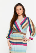 Long Sleeve Midi Lycra Column Regular Casual Dress esl288abito - Casual Dress - Istanbul Fashion Center