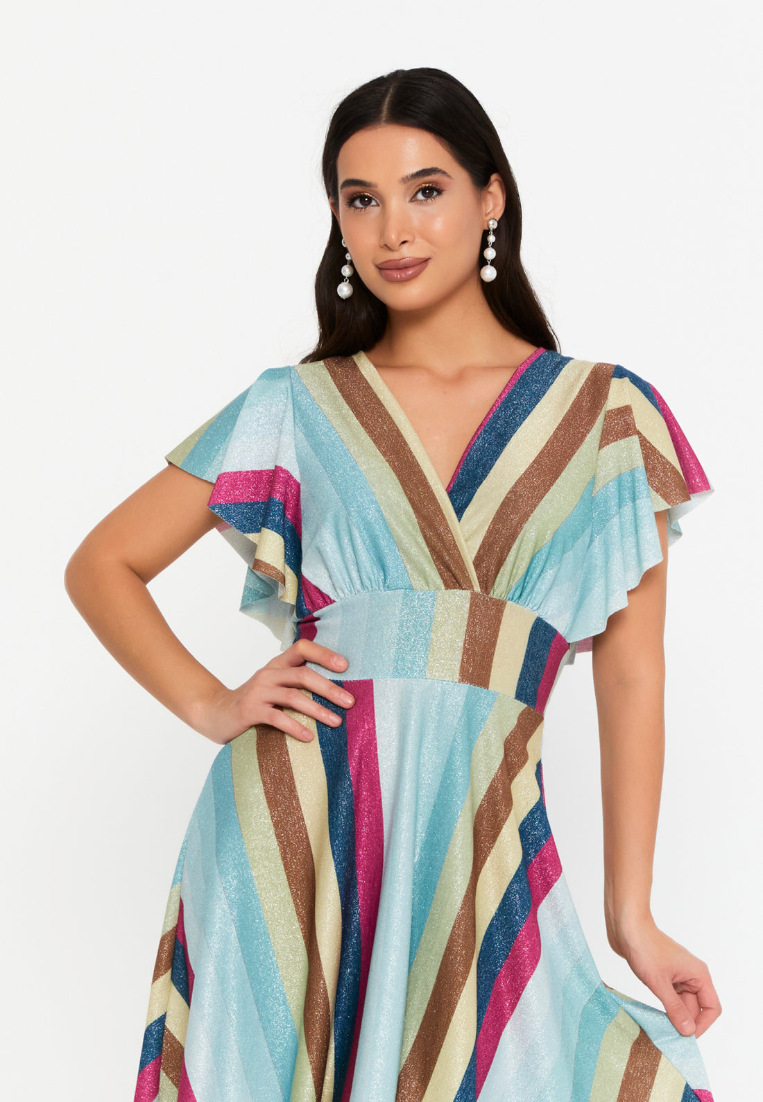 Short Sleeve Mini Lycra Column Regular Casual Dress esl398abito - Casual Dress - Istanbul Fashion Center