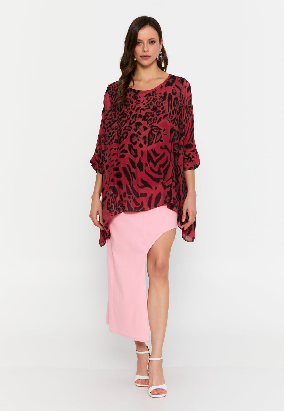 Mid-Length Animal Print Regular Blouse clf15015