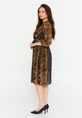 Long Sleeve Midi Chiffon Column Regular Casual Dress clf15391c - Casual Dress - Istanbul Fashion Center
