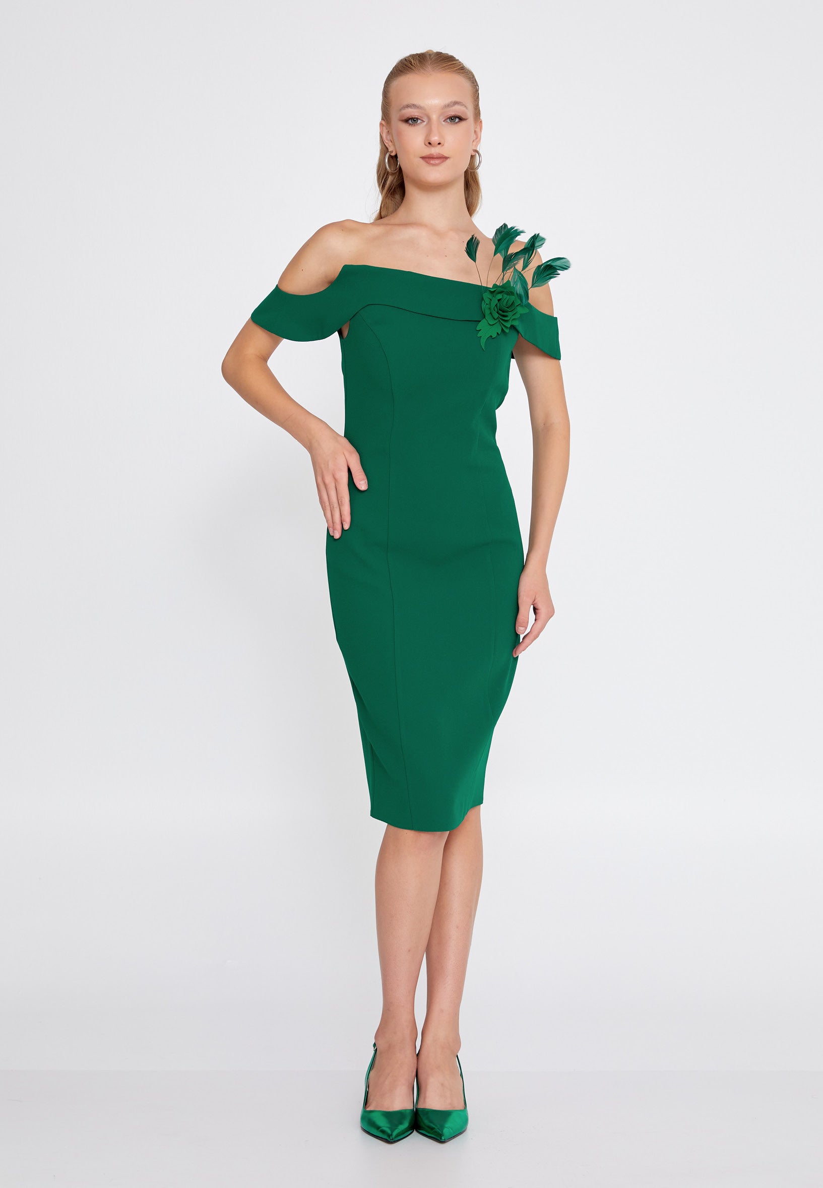express green dresses Sara A-Line Chiffon Maxi Dress Emerald Green | Wedding Guest Dress | A-Line main image 0