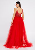 Sleeveless Maxi Tulle A - Line Regular Prom Dress aln1438 - Prom Dress - Istanbul Fashion Center