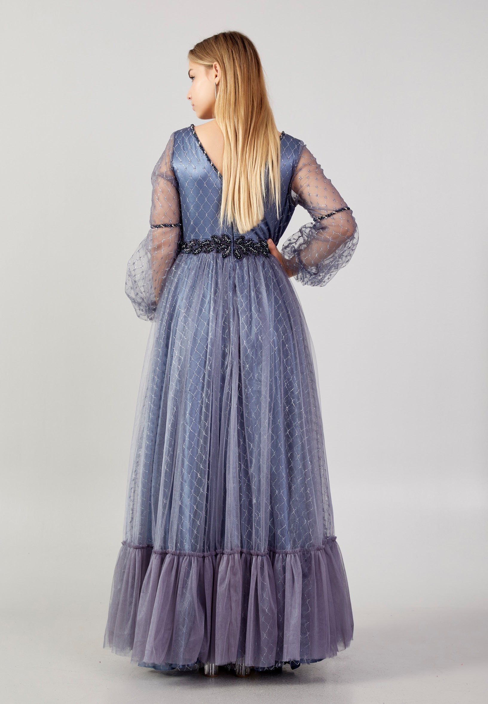 prom dresses with long sleeves plus size Long Sleeve Maxi Tulle A