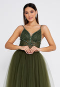 Sleeveless Maxi Tulle A - Line Regular Prom Dress aln1438 - Prom Dress - Istanbul Fashion Center