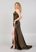 Strapless Maxi Satin Mermaid Regular Wedding Guest Dress aln1424 - Wedding Guest Dress - Istanbul Fashion Center