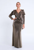 Long Sleeve Maxi Lycra Column Plus Size Evening Dress rmn3165-b - Evening Dress - Istanbul Fashion Center