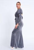 Long Sleeve Maxi Lycra Column Plus Size Evening Dress rmn3165-b - Evening Dress - Istanbul Fashion Center