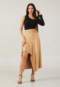 Midi Solid Color Regular Skirt qml21k5712 - Skirt - Istanbul Fashion Center