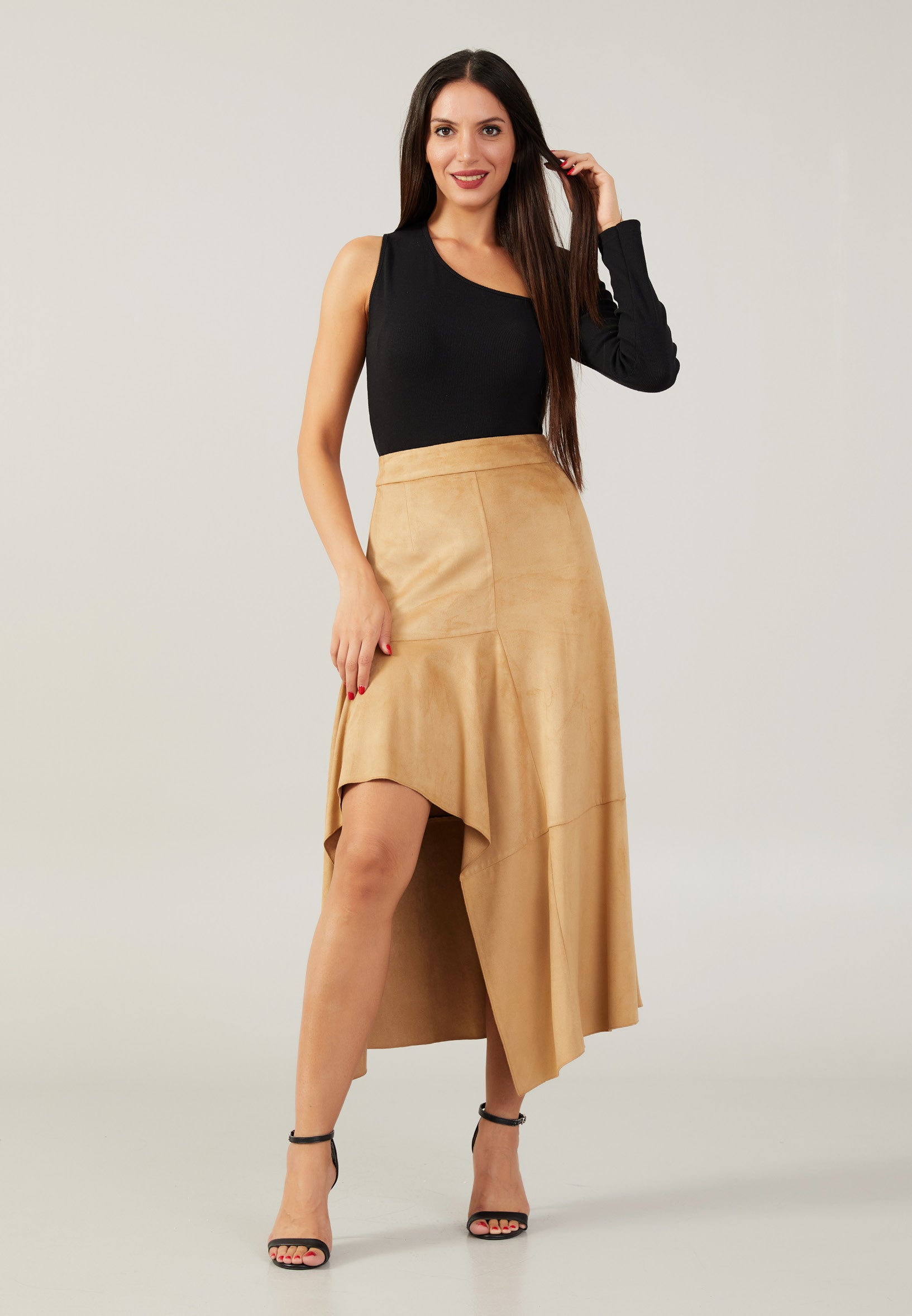 Midi Solid Color Regular Skirt qml21k5712 - Skirt - Istanbul Fashion Center