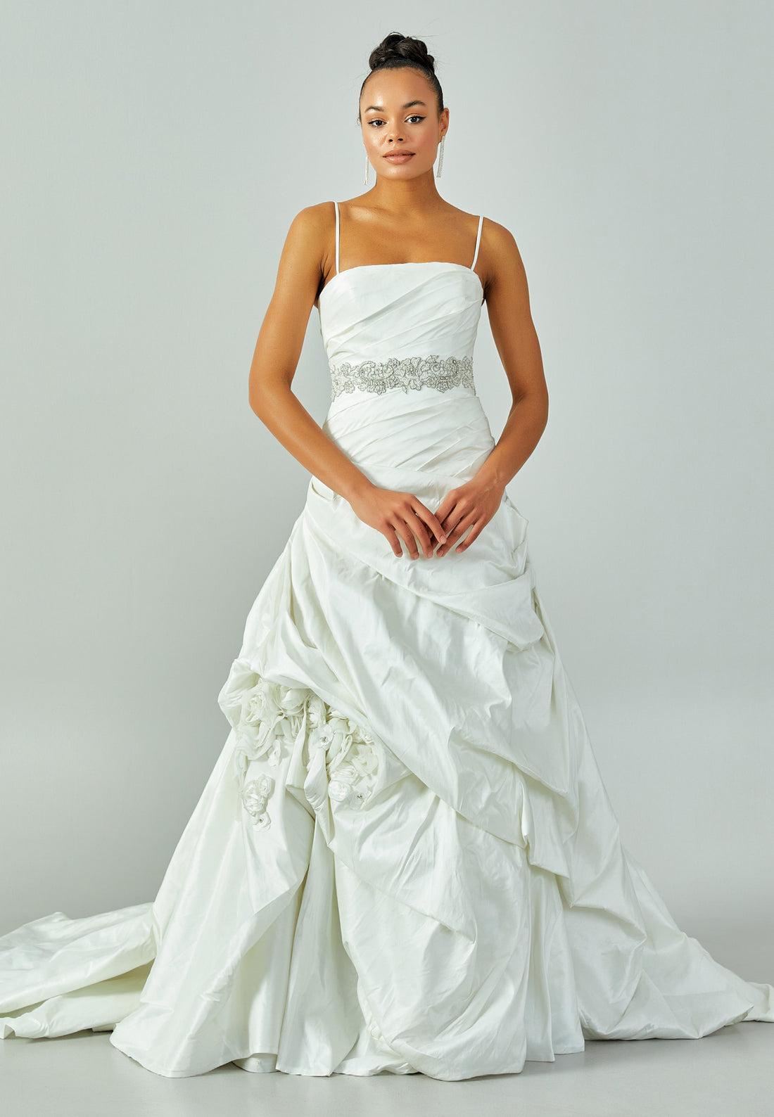 Sleeveless Maxi Satin Regular Wedding Dress enz11402 - Wedding Dress - Istanbul Fashion Center