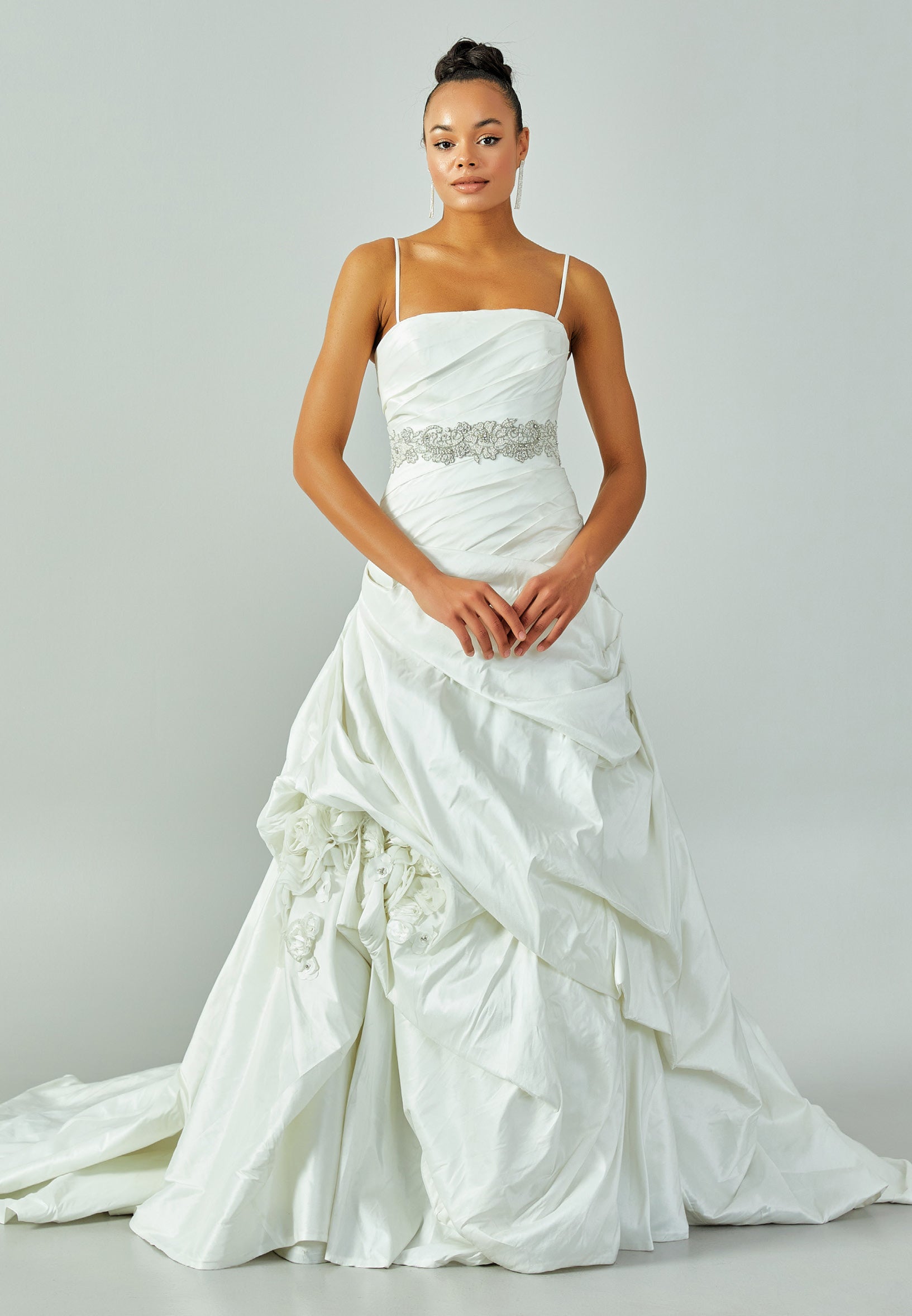 Sleeveless Maxi Satin Regular Wedding Dress enz11402 - Wedding Dress - Istanbul Fashion Center