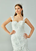 Sleeveless Maxi Tulle Regular Wedding Dress enz00980 - Wedding Dress - Istanbul Fashion Center