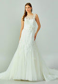 Sleeveless Maxi Tulle Regular Wedding Dress enz00777 - Wedding Dress - Istanbul Fashion Center