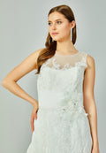 Sleeveless Maxi Tulle Regular Wedding Dress enz00777 - Wedding Dress - Istanbul Fashion Center