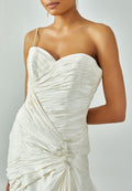 One Shoulder Maxi Satin Regular Wedding Dress enz00852 - Wedding Dress - Istanbul Fashion Center