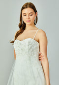 Sleeveless Maxi Tulle Regular Wedding Dress enz01193 - Wedding Dress - Istanbul Fashion Center