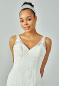 Sleeveless Maxi Lace Regular Wedding Dress enz00749 - Wedding Dress - Istanbul Fashion Center