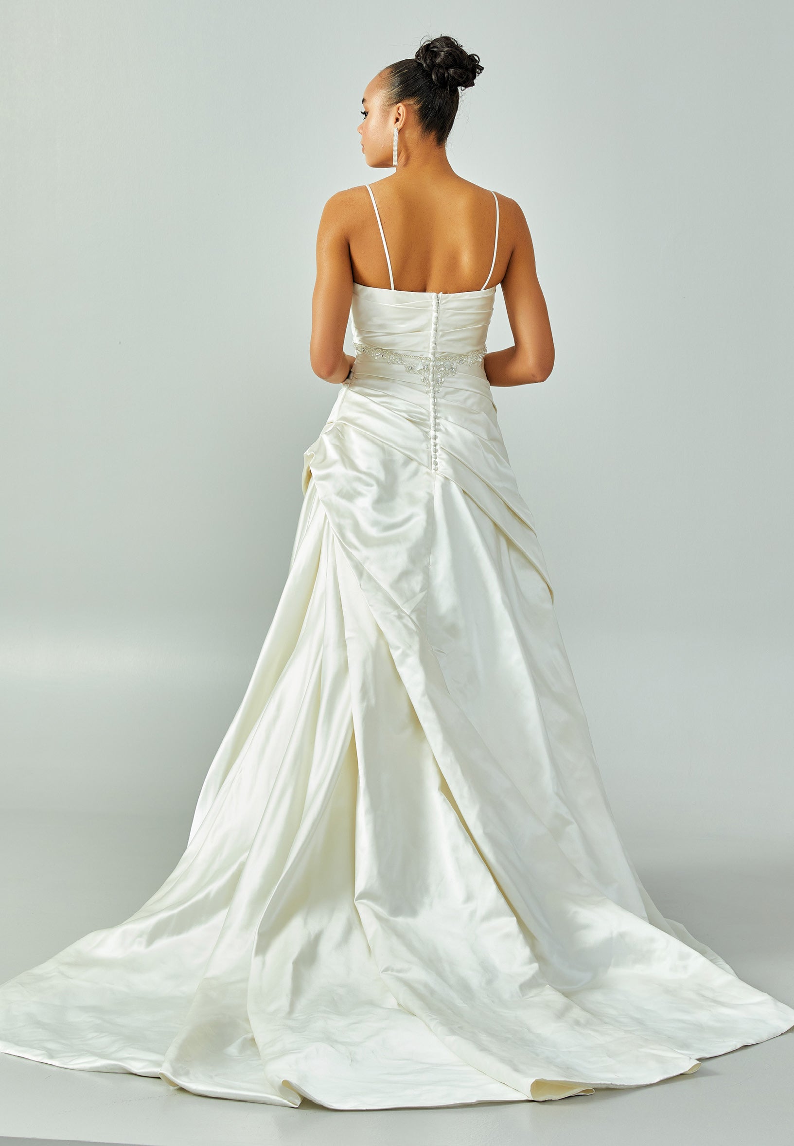 Sleeveless Maxi Satin Regular Wedding Dress enz00595 - Wedding Dress - Istanbul Fashion Center