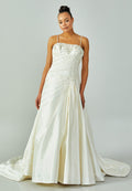 Sleeveless Maxi Satin Regular Wedding Dress enz00299 - Wedding Dress - Istanbul Fashion Center