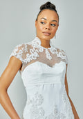 Short Sleeve Maxi Lace Regular Wedding Dress enz00520 - Wedding Dress - Istanbul Fashion Center