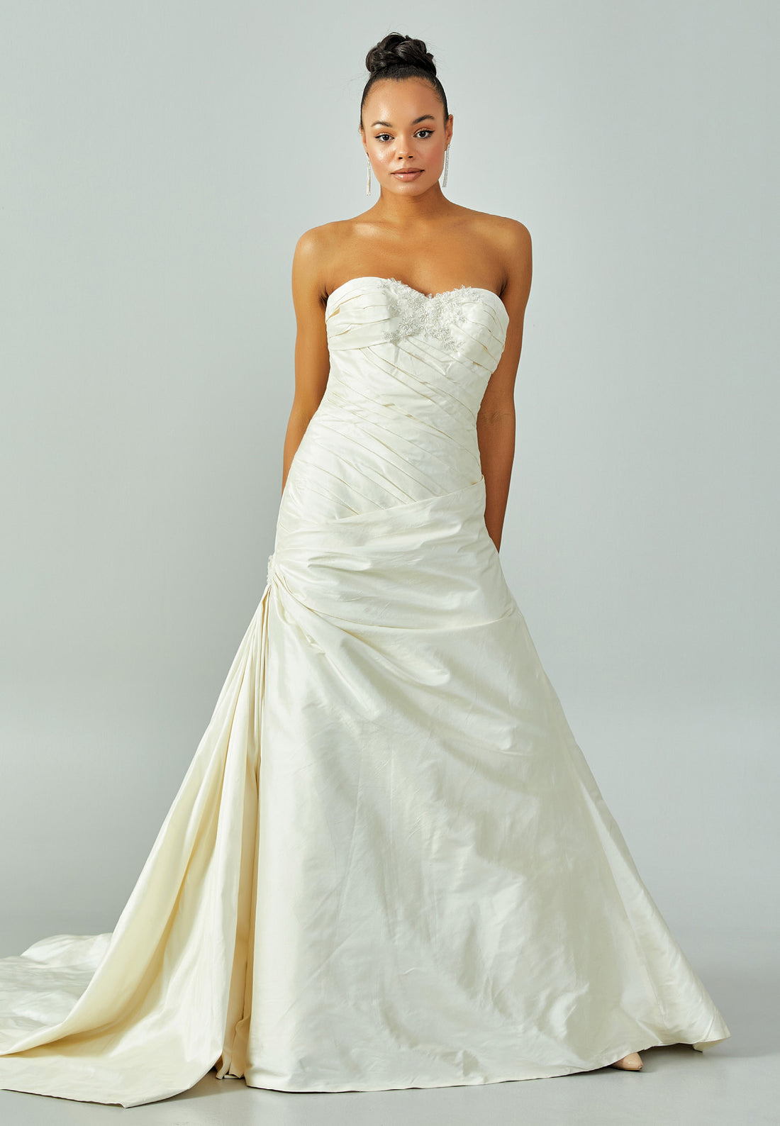 Strapless Maxi Satin Regular Wedding Dress enz00740 - Wedding Dress - Istanbul Fashion Center