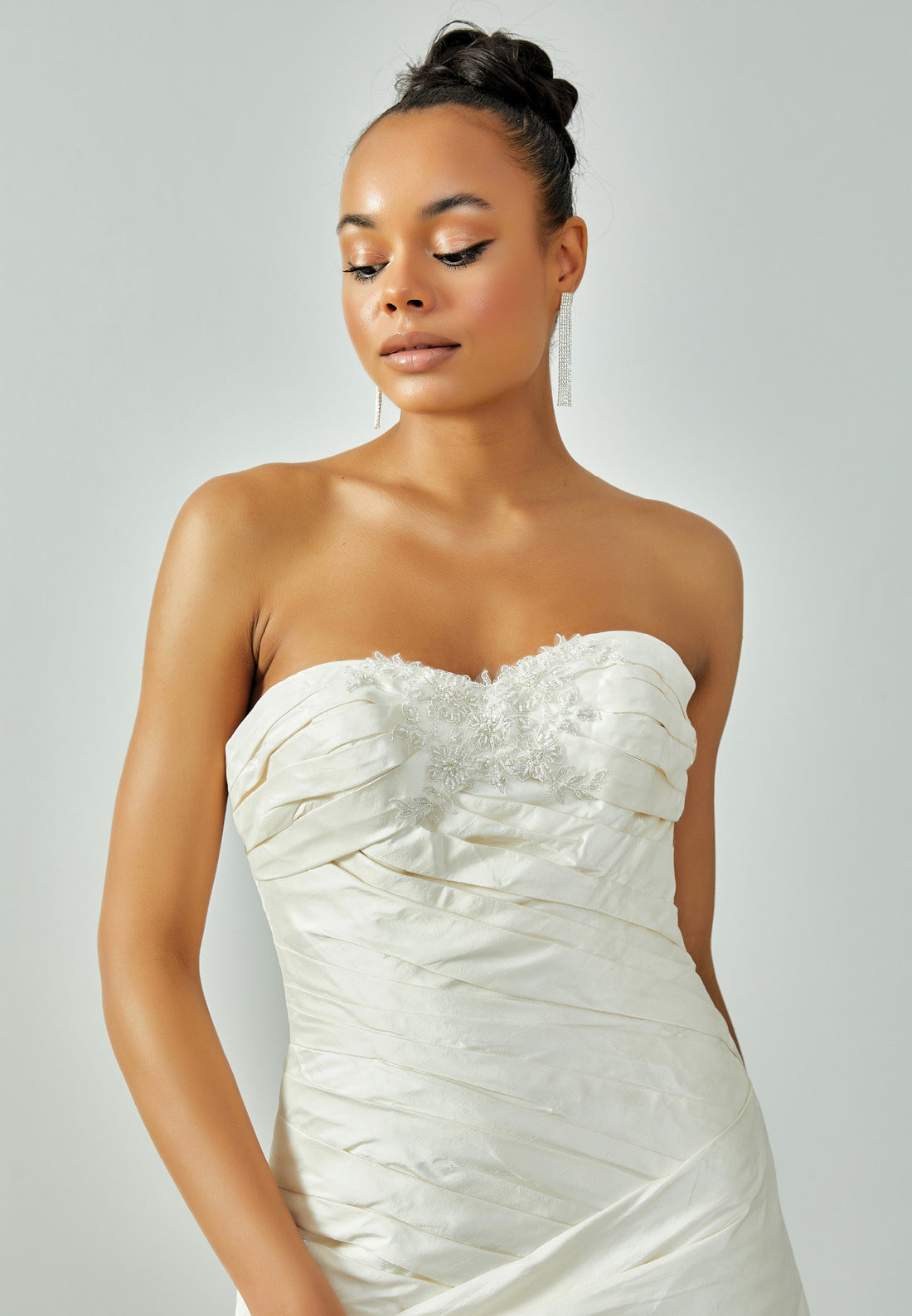 Strapless Maxi Satin Regular Wedding Dress enz00740 - Wedding Dress - Istanbul Fashion Center