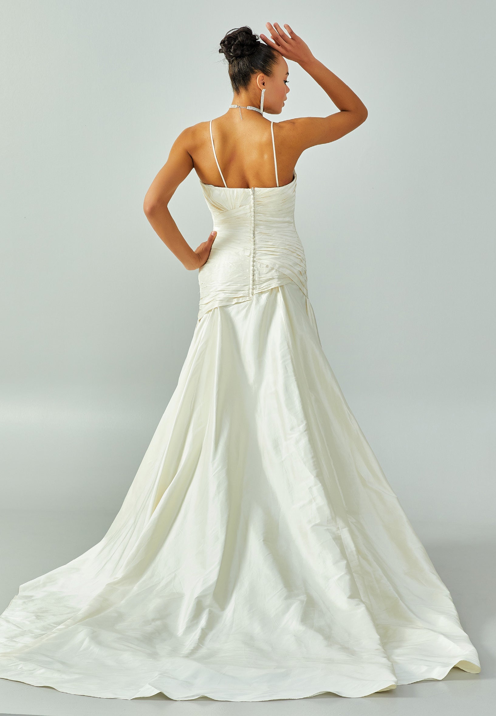 Sleeveless Maxi Satin Regular Wedding Dress enz00741 - Wedding Dress - Istanbul Fashion Center