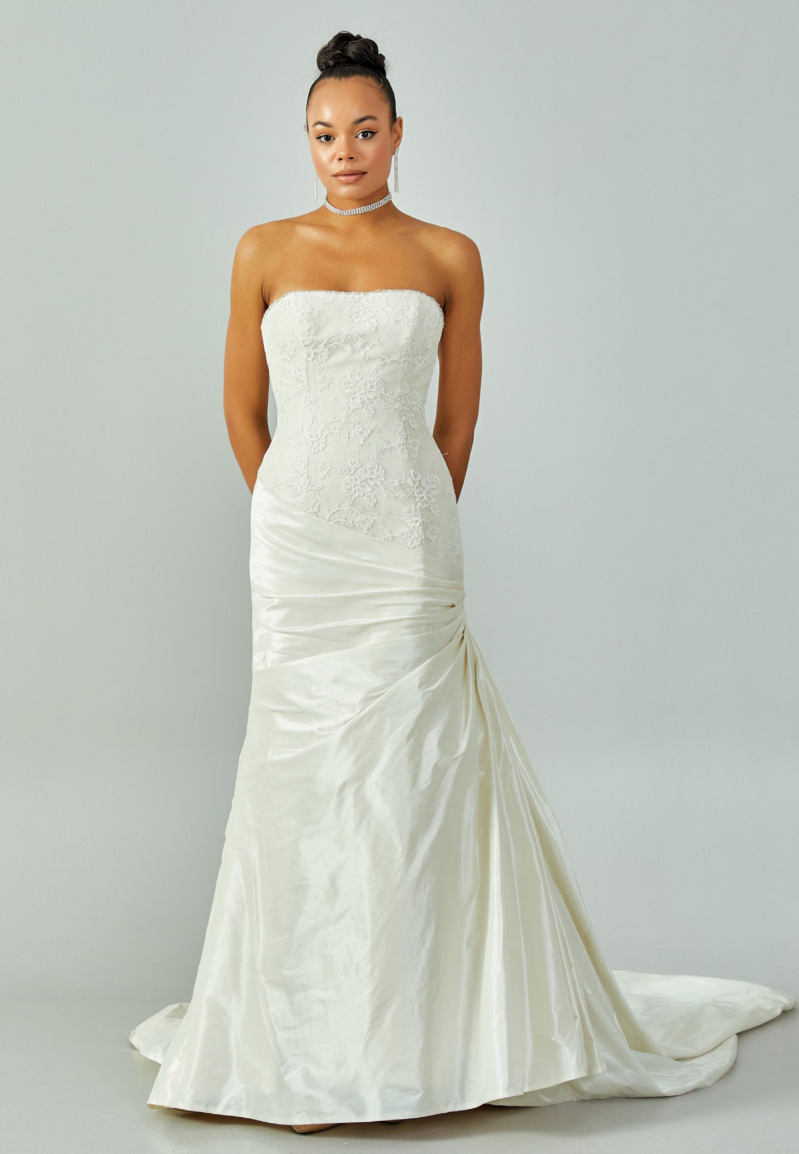 Strapless Maxi Satin Regular Wedding Dress enz00703 - Wedding Dress - Istanbul Fashion Center
