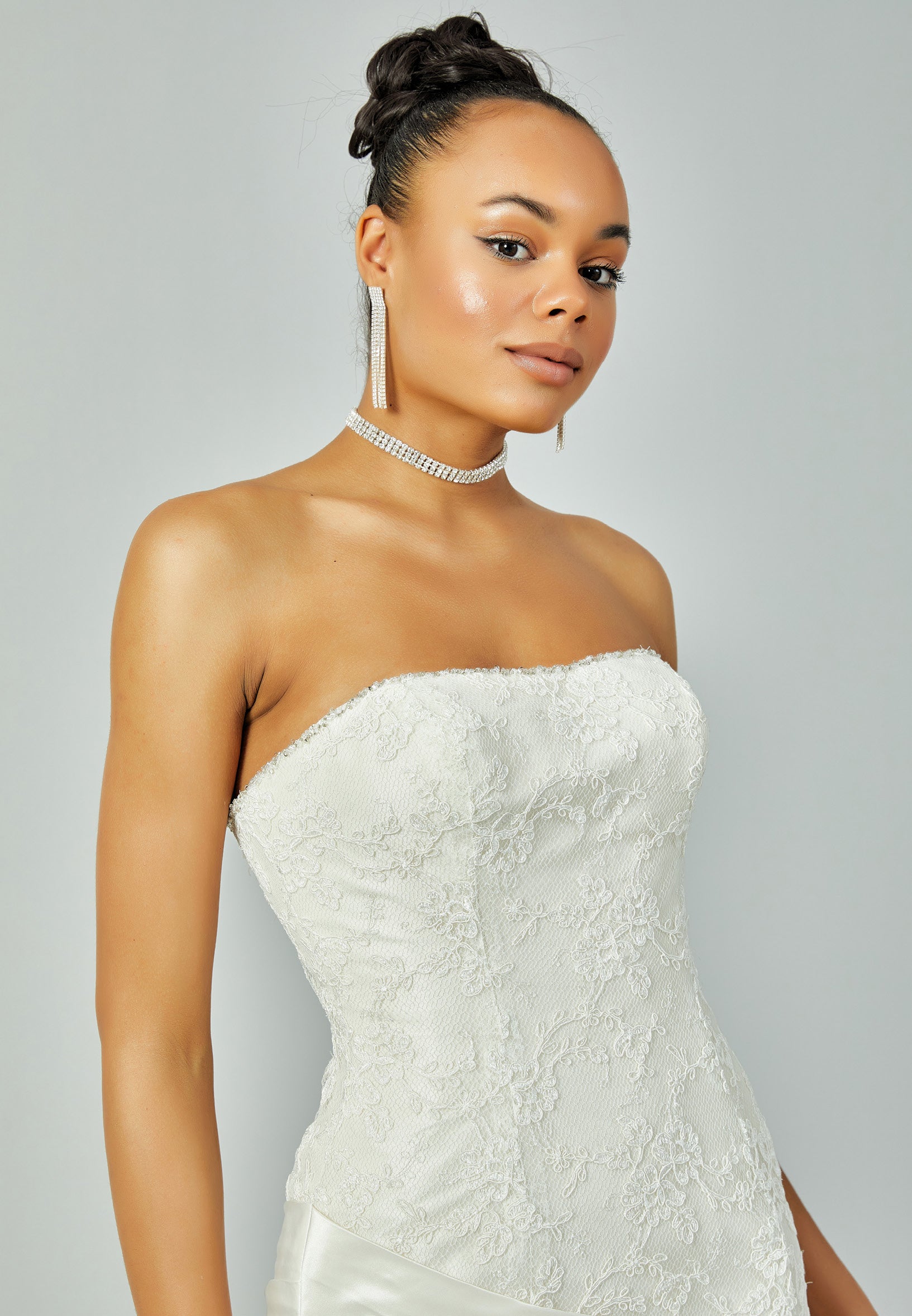 Strapless Maxi Satin Regular Wedding Dress enz00703 - Wedding Dress - Istanbul Fashion Center