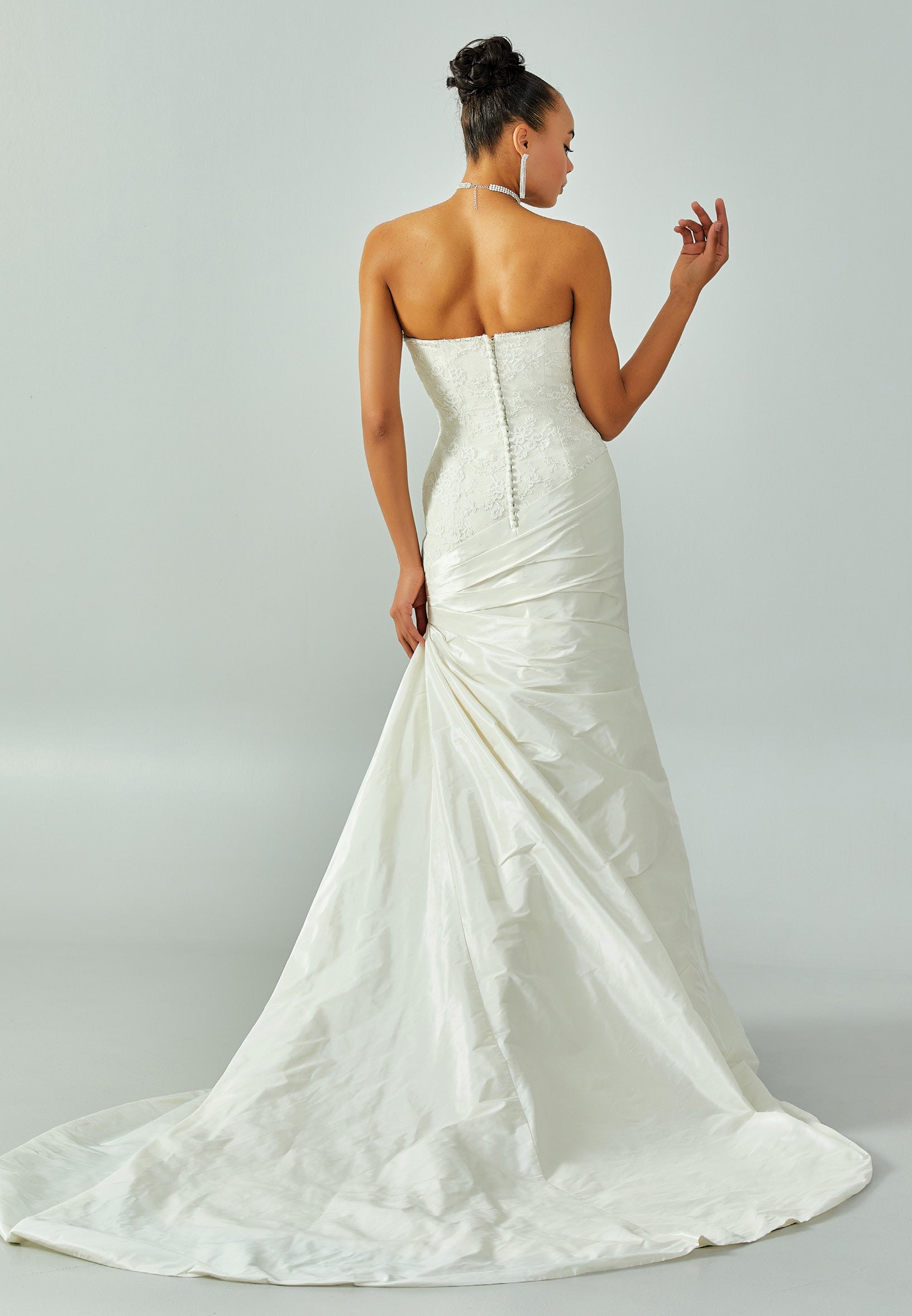 Strapless Maxi Satin Regular Wedding Dress enz00703 - Wedding Dress - Istanbul Fashion Center